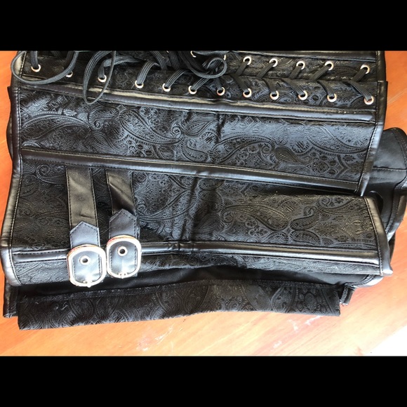 !!SOLD!! GOTH BROCADE OVERBUST CORSET 2XL - Picture 3 of 4